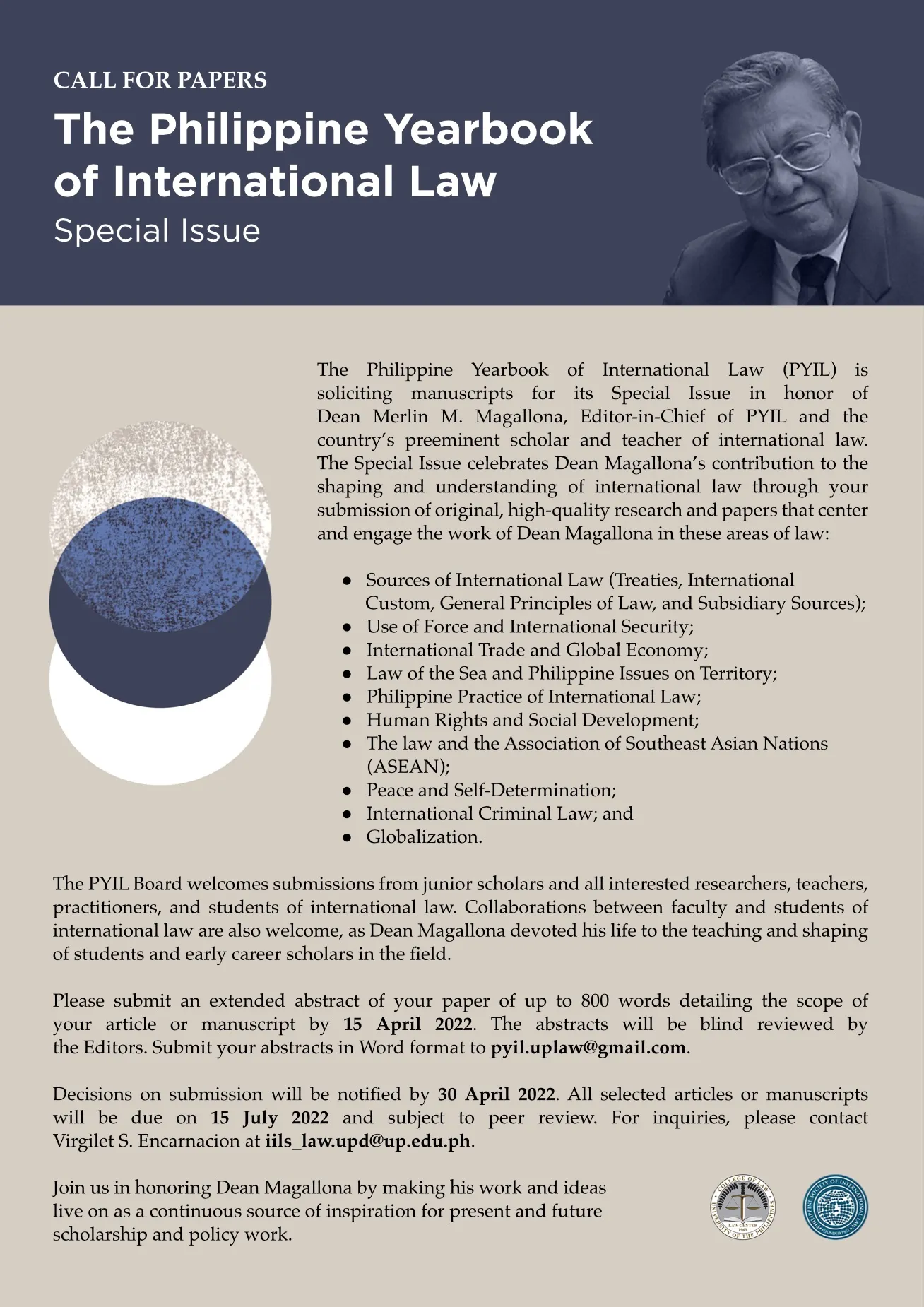 [CLOSED] CALL FOR PAPERS: THE PHILIPPINE YEARBOOK OF INTERNATIONAL LAW (PYIL)